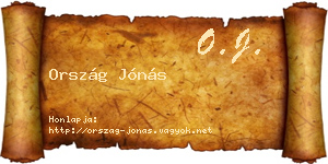 Ország Jónás névjegykártya